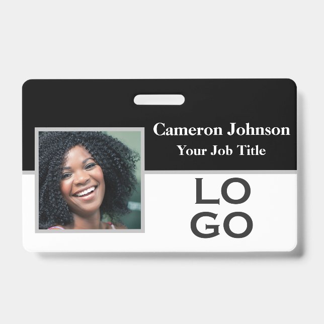 Photo Identification with Custom Logo Badge (Front)