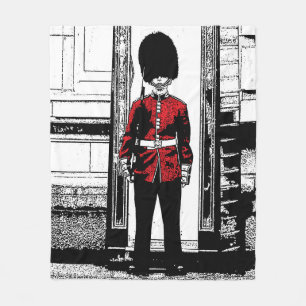 Photo Illustration Buckingham Palace Guard Fleece Blanket