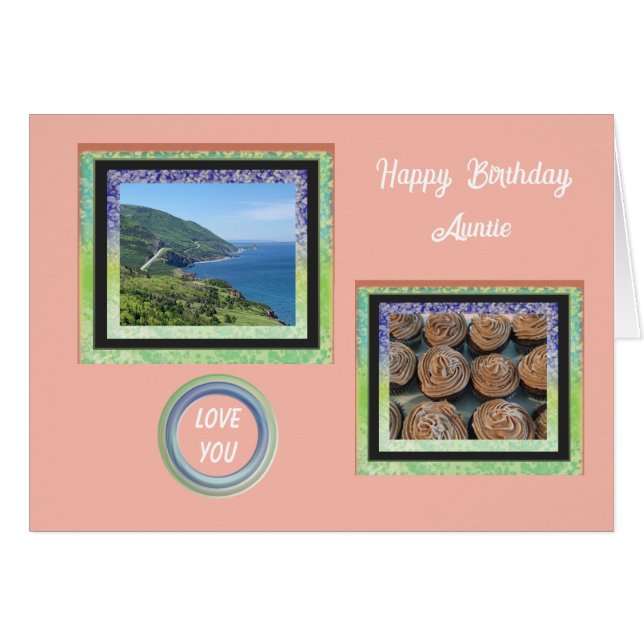 Photo Images de la carte d'anniversaire de la tant (Devant horizontal)