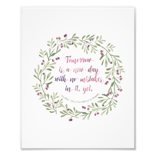 Photo Impression 8x10 - citation Anne of Green Gables (Devant)