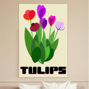 Photo Impression d'art de tulipes minimalistes – Affiche