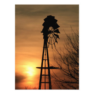 Photo Impression de la silhouette du moulin à vent du Ka