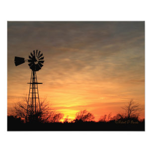 Photo Impression de la silhouette du moulin à vent du Ka