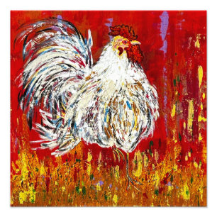 Photo Impression de poulet au coq