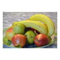 impression d'image de fruits colorés. Banane, pomm