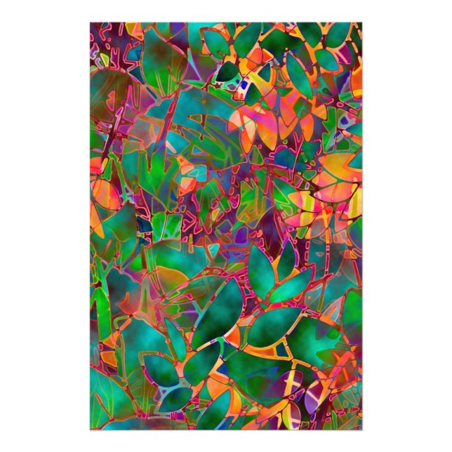 Photo Imprimer Verre Abstrait Floral (Devant)