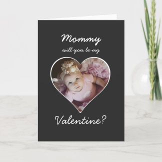 Photo in heart Will you be my Valentine Holiday Card