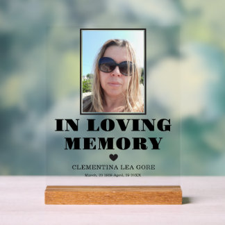 Photo In loving memory Acrylic Sign