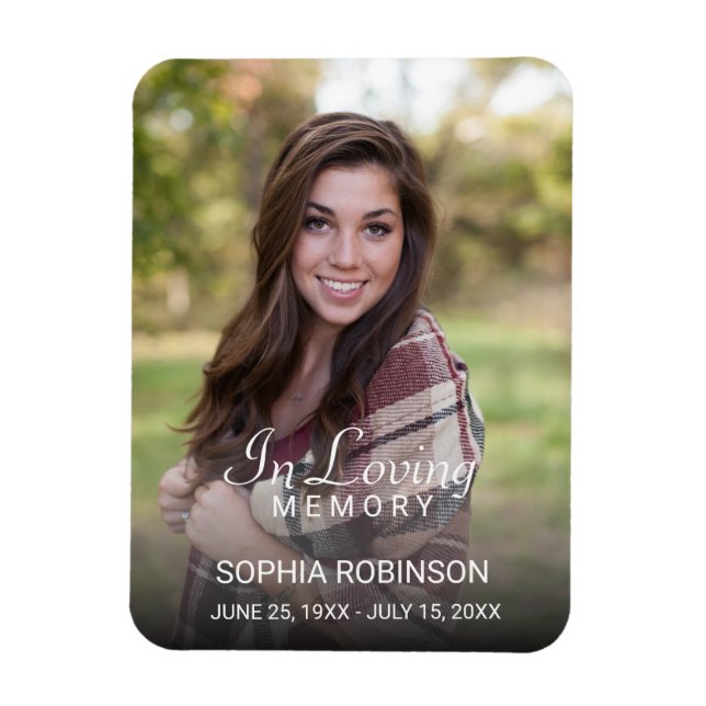 Photo In Loving Memory Funeral Memorial Magnet (Vertical)