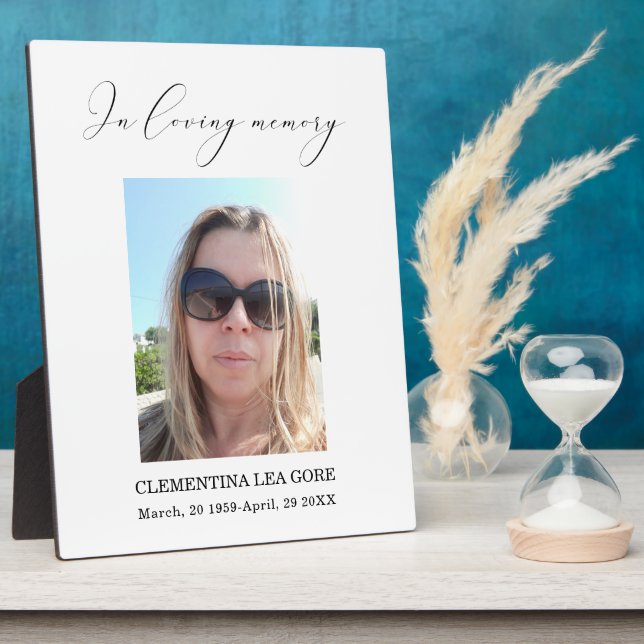 Photo In loving memory sign Tabletop  Plaque (Side)