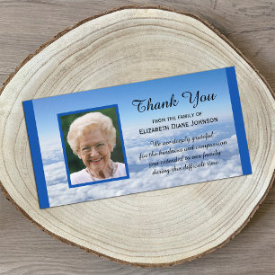 Photo in the Clouds Sympathy Thank You Photo Card