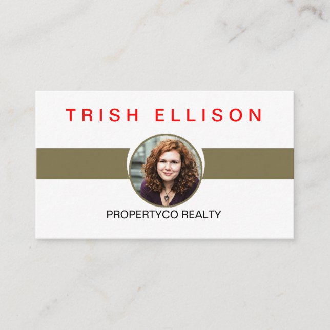 Photo Insert Custom Template Business Card (Front)
