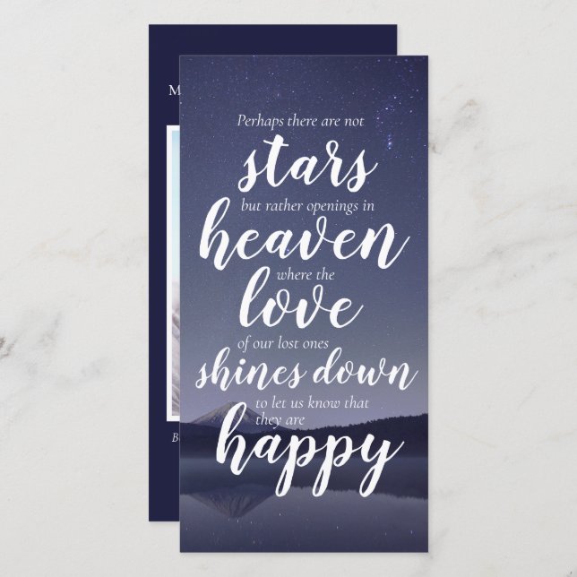 Photo Inspirational Memorial Bookmark (Front/Back)