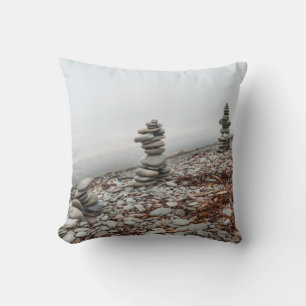 photo inukshuk throw pillow