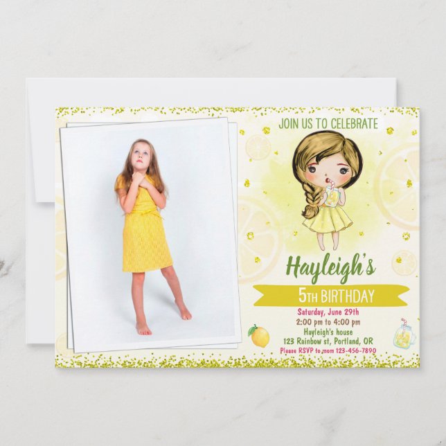 Photo Invitation citron Citrus anniversaire Lemona (Devant)