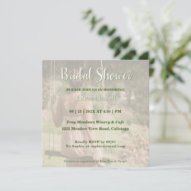 Photo Invitation de la douche nuptiale (Debout devant)