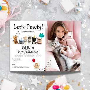 Photo Invitation de l'anniversaire du chat   Cute 