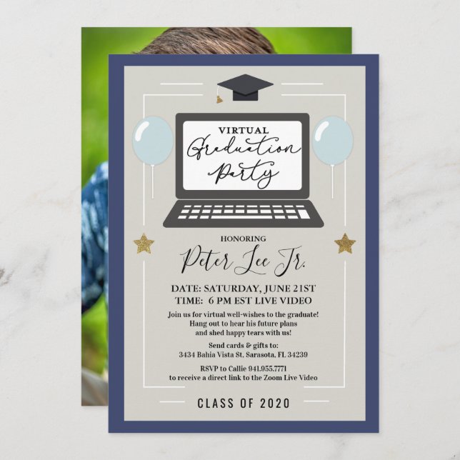 PHOTO - Invitation du Virtual Graduation Party (Devant / Derrière)
