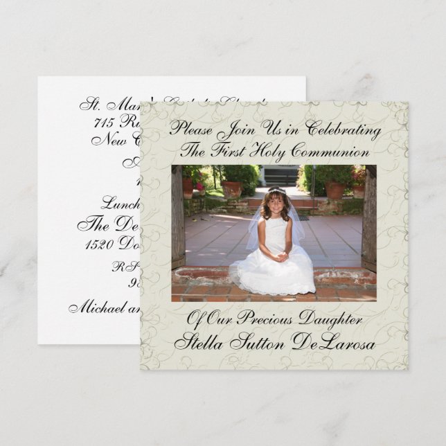 Photo Invitation - First Holy Communion Invitation (Front/Back)