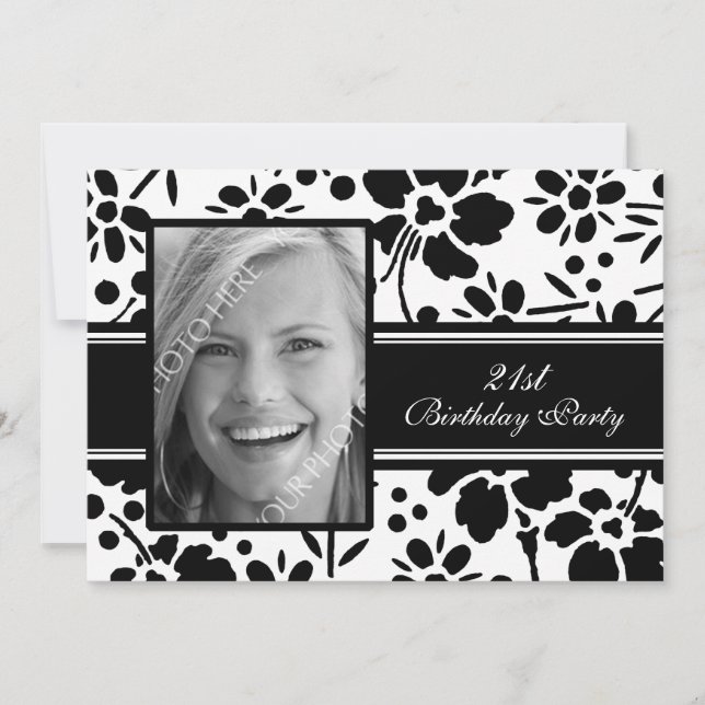 Photo Invitations de fête d'anniversaire 21st (Devant)