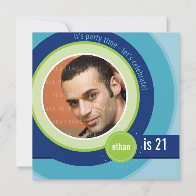 PHOTO INVITATIONS DE L'ANNIVERSAIRE :: circulaire  (Devant)