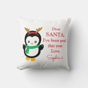 Photo I've Been Good Penguin Christmas Decor Throw Pillow