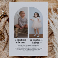 Photo Joint Birthday Invitation Half Arches