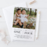 Photo Joint First Birthday Invitation<br><div class="desc">A modern joint Birthday invitation featuring your own photo and two sections for the name and age of each child.</div>