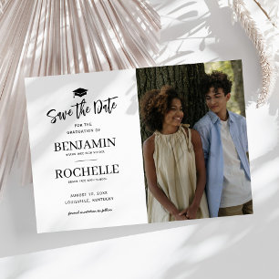 Photo Joint Graduation Save The Date Card
