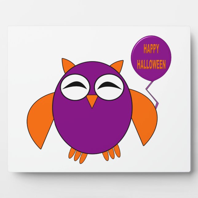 Photo Joyeux Halloween Party Owl Plaque (Devant)