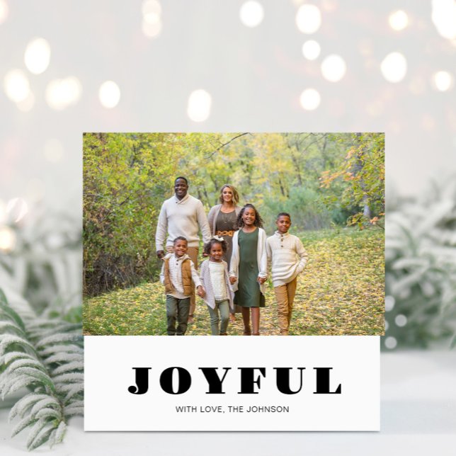 Photo Joyful Merry Christmas Flat Holiday Card (Creator Uploaded)