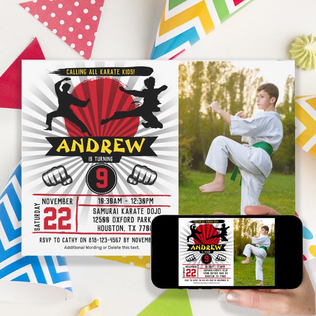 Photo Karate Kid Martial Arts Cobra Kai Invitation (Creator Uploaded)