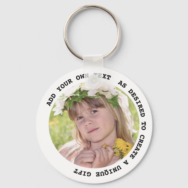 PHOTO KEYCHAIN With Text Gifts Under $5 (Front)