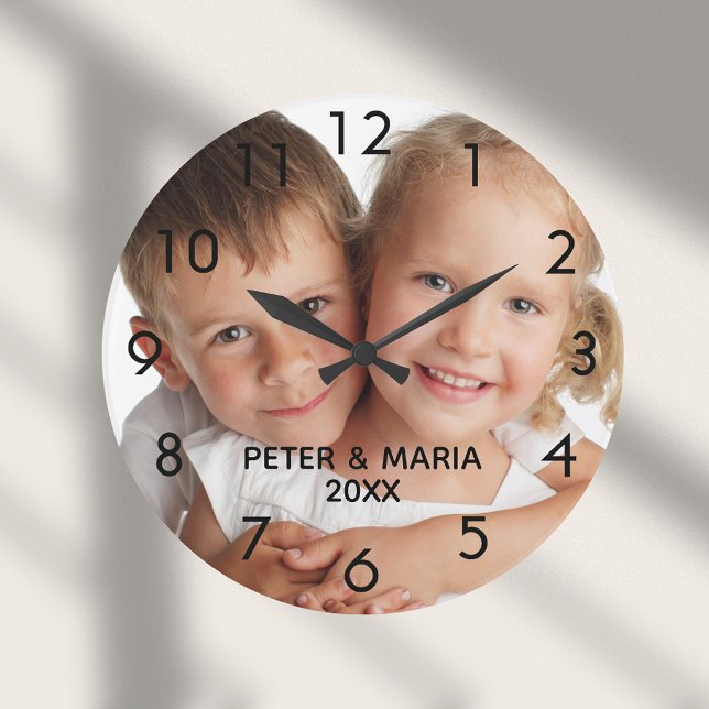 Photo kids children names year large clock (Creator Uploaded)