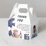 Photo Kids Movie Night Birthday Party Thank You Favor Box<br><div class="desc">Make your kid's birthday party even more special with our cinema-themed thank you favour boxes! These boxes are perfect to give out to the kids fill them with cinema snacks to add to the cinema experience. The design features a photo of the birthday kid, an editor's board, reel of tape,...</div>
