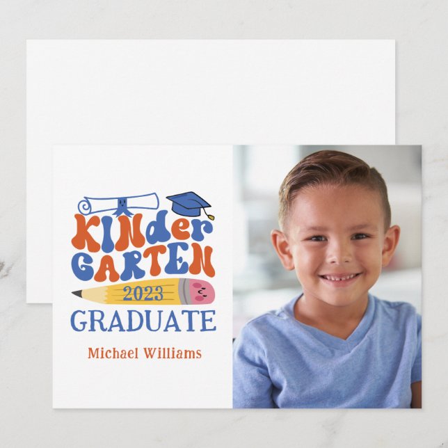 Photo Kindergarten Graduation Announcement (Front/Back)