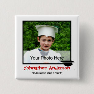 Photo Kindergarten Graduation Announcement 2 Inch Square Button