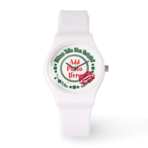 PHOTO Kiss Me I'm Irish - Green Circle Kiss Mark Watch