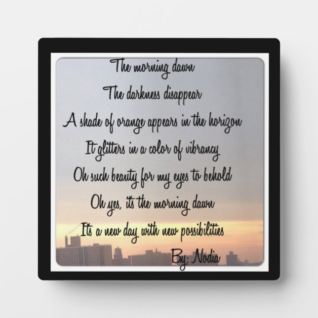 Photo La Plaque de l'aube du matin (Devant)