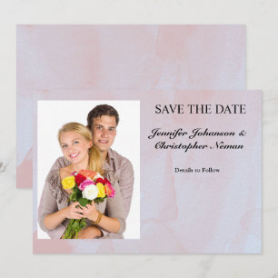 Photo Lavender Mist Marble Save the Date Invitation