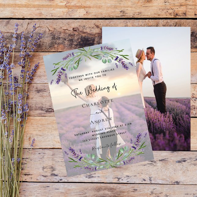 Photo lavender violet florals wedding invitation (Creator Uploaded)