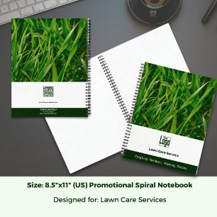 Photo Lawn Care Promotional Logo Motto QR code Notebook
