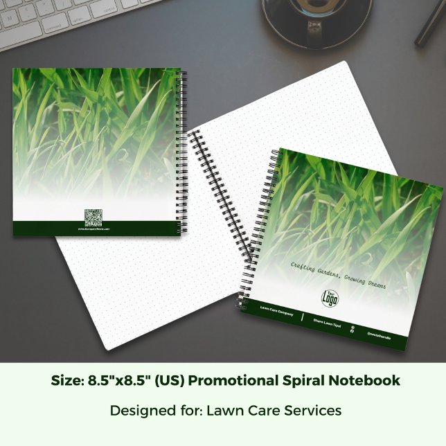 Photo Lawn Care Promotional Logo Notebook (Photo Lawn Care Promotional Logo Notebook; Size 8.5 x 8.5 Inch)