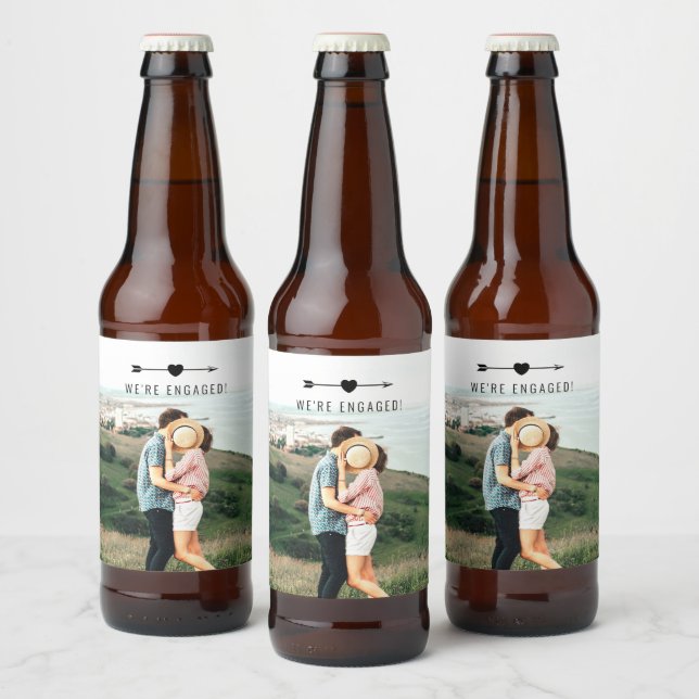 Photo légère | FIANÇAILLES | Étiquette de bière (Bouteilles)