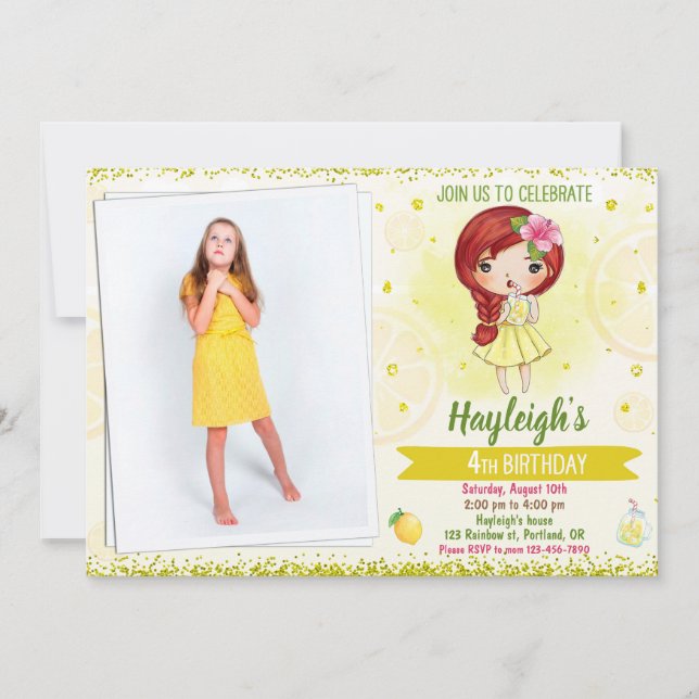Photo Lemon invitation Lemonade stand invitation (Front)