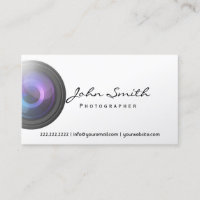 Photo Lens Photographe Pearl Carte de visite blanc