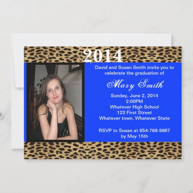 Photo Leopard Graduation Invitation (Devant)