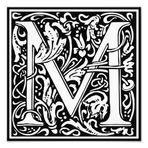 Photo LETTRE M MONOGRAPHIQUE Alphabet Floral Impression