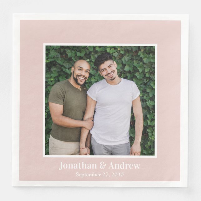 Photo LGBTQ Wedding Napkin (Front)