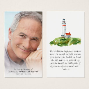 Photo Lighthouse Memorial Prayer Card